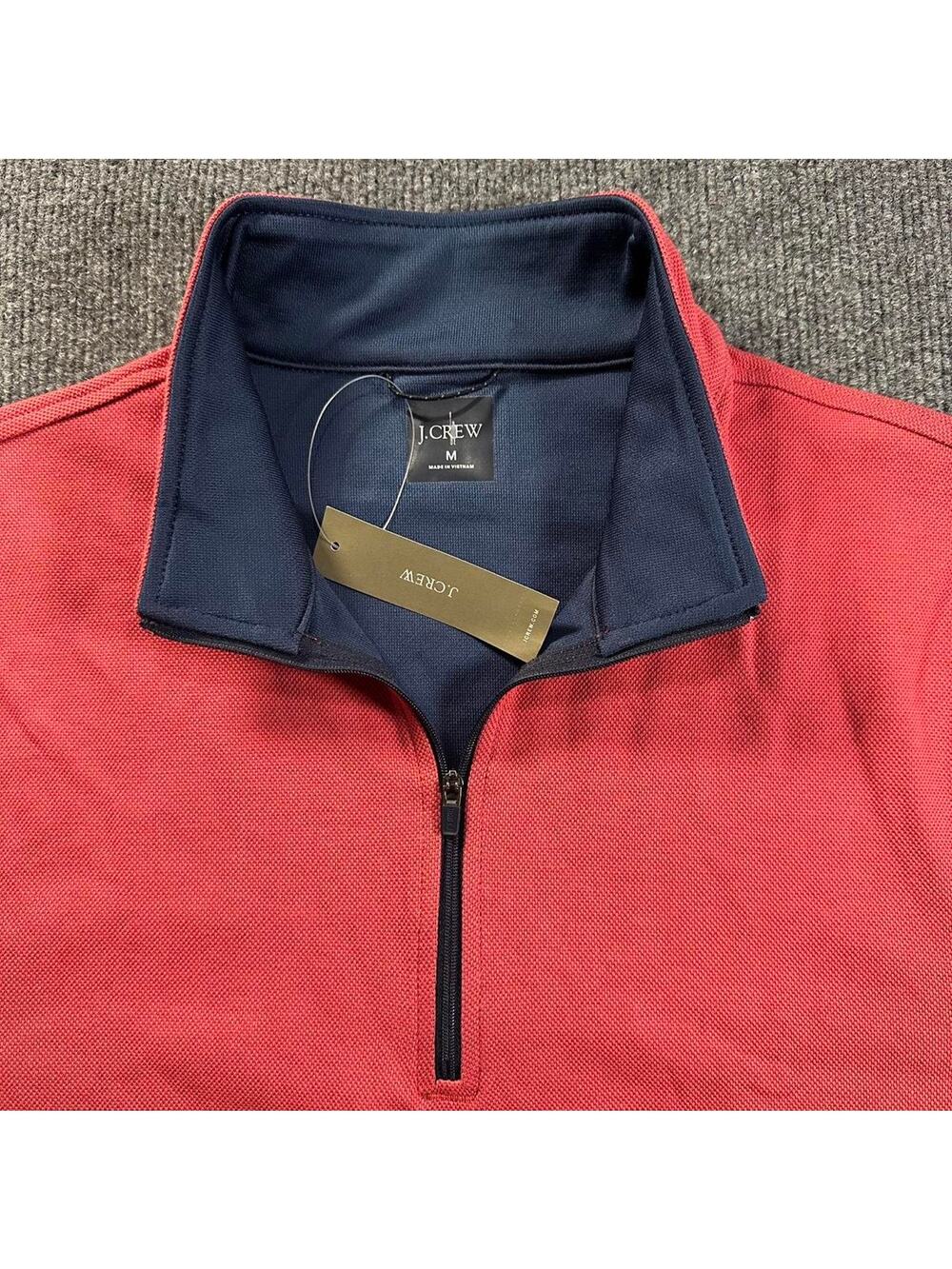 J.Crew Mens Performance Half-Zip Pullover COOLMAX Golf Long Sleeve Quarter Zip M